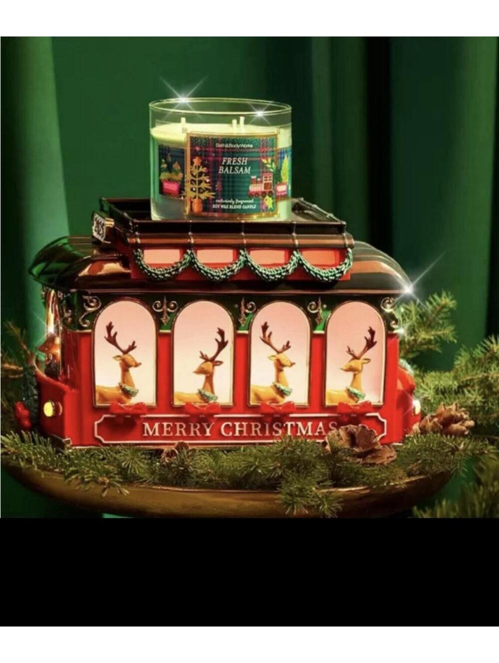 Bath&Body Christmas Trolley Light-Up 3-Wick Candle Holder